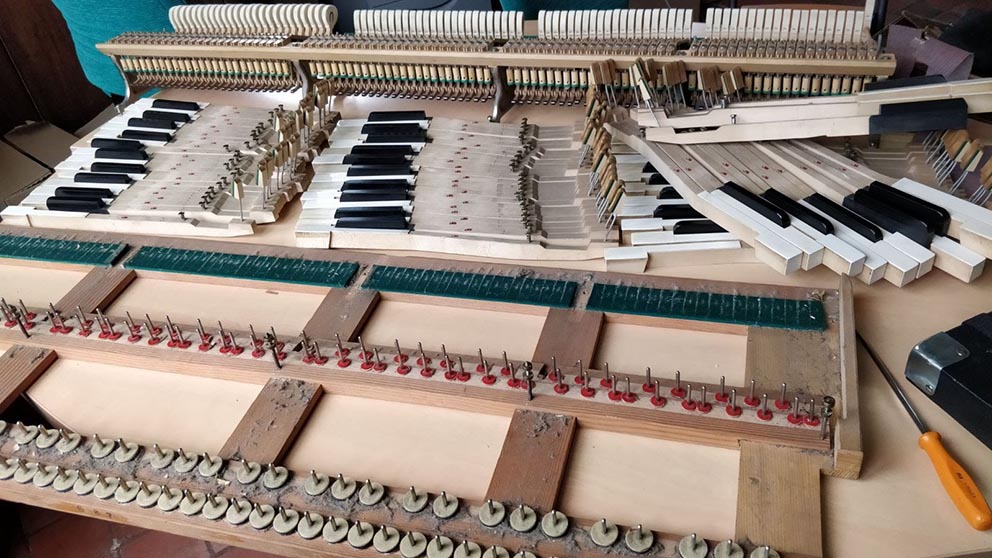 nettoyage et lubrification clavier et mécanique piano à queue